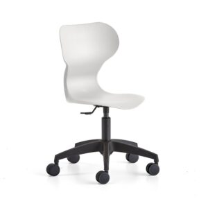 Krzesło BRIAN, regulacja wysokości, na kółkach, jasnoszary