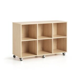 Regał szkolny CASPER, 6 przegród, brzoza