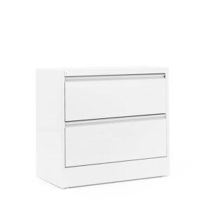 Boczna szafka kartotekowa INDEX, mieści A4, 2 szuflady, 800x425x740 mm, biały