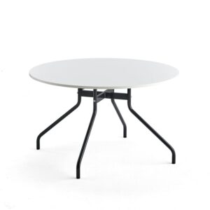 Stół AROUND, Ø1200 mm, biały laminat, antracyt