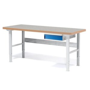 Zestaw ze stołem roboczym SOLID, 1 szuflada, obciążenie 750 kg, 1500x800 mm, winyl