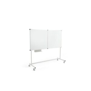 Tablica suchościeralna MEGAN, na kółkach, 3-skrzydłowa, 1800x1200 mm
