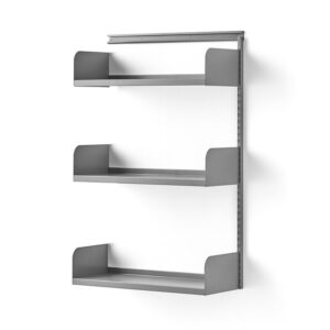 Regał ścienny SHAPE, moduł dodatkowy, półki metalowe, 1237x800x300 mm, szary