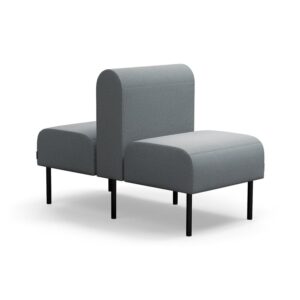 Sofa modułowa VARIETY, 1-osobowa, podwójna, tkanina Pod CS, srebrnoszary