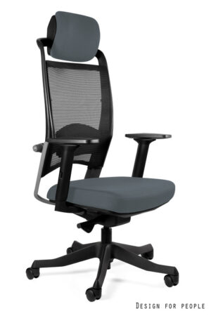 FOTEL BIUROWY FULKRUM - CZARNA SIATKA/TKANINA BL417 SLATEGREY Unique