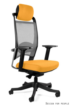 FOTEL BIUROWY FULKRUM - SZARA SIATKA/TKANINA BL404 HONEY Unique
