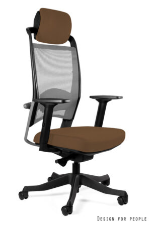 FOTEL BIUROWY FULKRUM - SZARA SIATKA/TKANINA BL409 TAUPE Unique