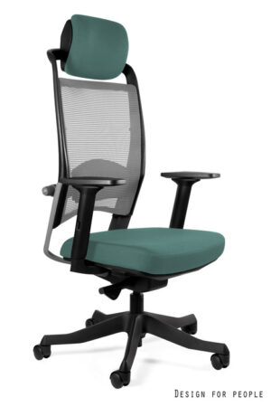 FOTEL BIUROWY FULKRUM - SZARA SIATKA/TKANINA BL413 TEALBLUE Unique