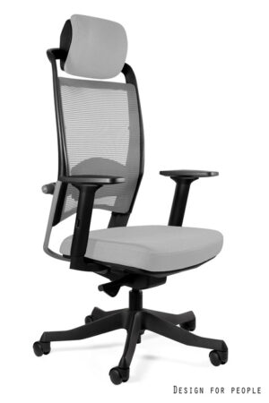 FOTEL BIUROWY FULKRUM - SZARA SIATKA/TKANINA BL416 SNOWY Unique