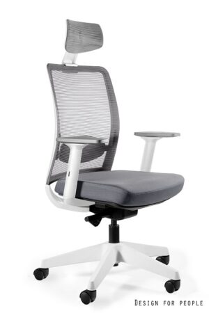 ANGGUN (1199) - BIAŁY, SZARA SIATKA/TKANINA BL417 SLATEGREY Unique